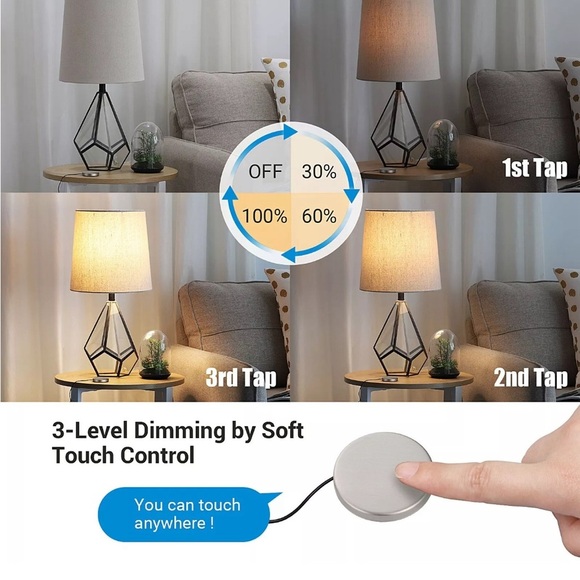 DEWENWILS 2 Pack Touch Dimmer Switch, Touch Pad Control with 3 Levels of Dimming - Picture 7 of 9